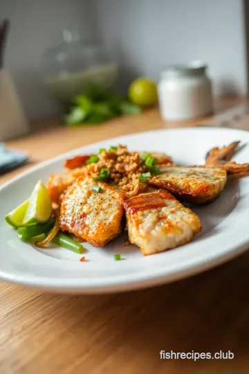 Fried Snakehead Fish with Garlic & Ginger steps