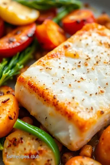 Pan-Seared Frozen Square Cod Fish with Lemon Butter Sauce presentation