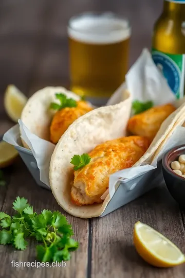 Beer Battered Fish Tacos presentation