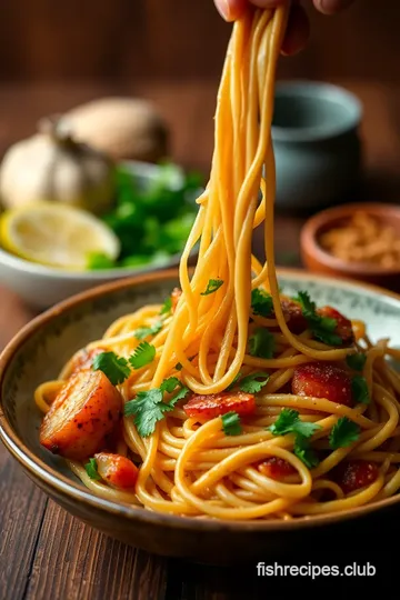 Garlic Parmesan Noodles with Asian Twist presentation