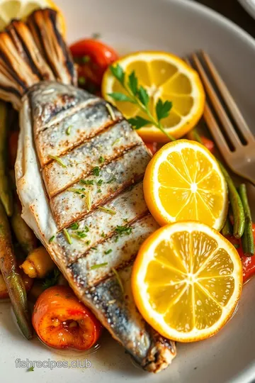 Grilled Bluefish with Citrus Marinade presentation