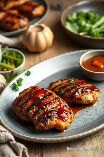 Grilled Chicken with Sweet & Spicy Glaze presentation