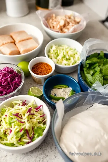 Grilled Halibut Tacos with Fresh Slaw ingredients