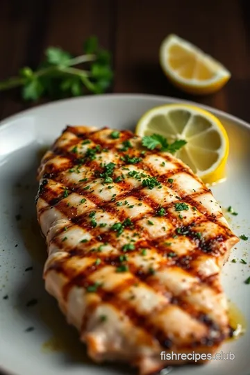 Grilled Swordfish Steaks with Lemon Herb Marinade presentation