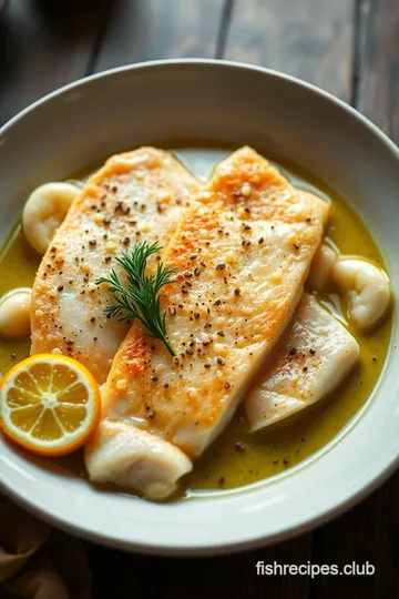 Haddock & Cod Duo in Lemon Butter Sauce presentation