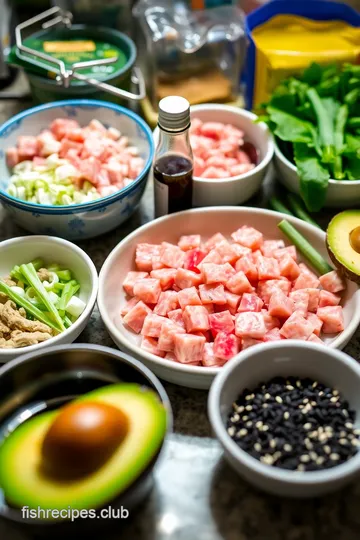 Hawaiian Ahi Poke Fish ingredients