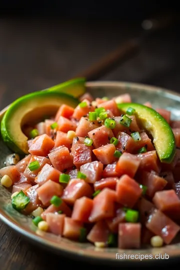 Hawaiian Ahi Poke Fish presentation