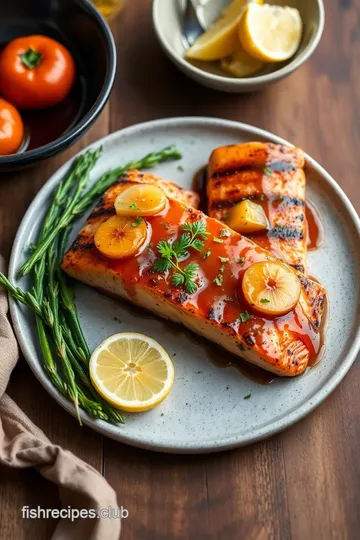 Grilled Salmon with Sweet Pineapple Glaze presentation