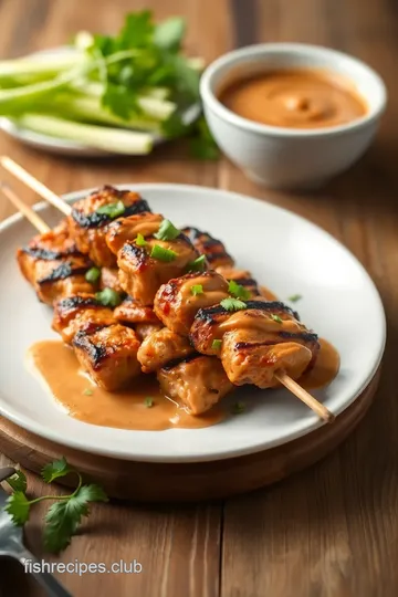 Irresistible Thai Peanut Chicken Skewers presentation