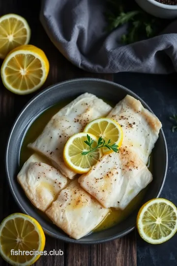 Lemon Butter Baked Flat Fish presentation