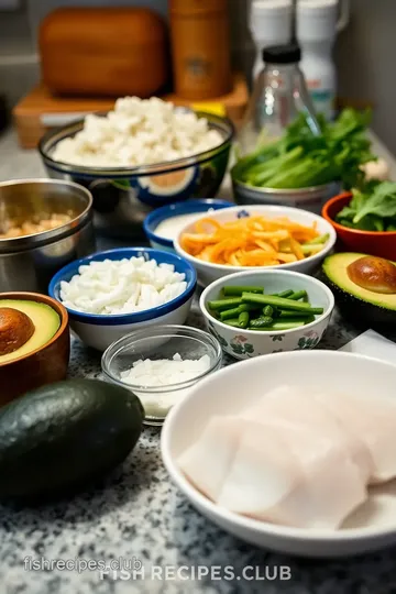 White Fish Sushi Rolls ingredients