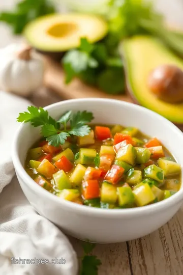 Zesty Avocado Salsa with Fresh Ingredients presentation