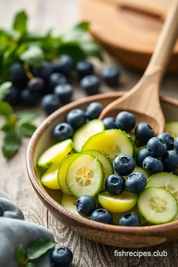 Cucumber Blueberry Salad ingredients