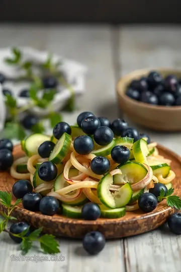 Cucumber Blueberry Salad presentation