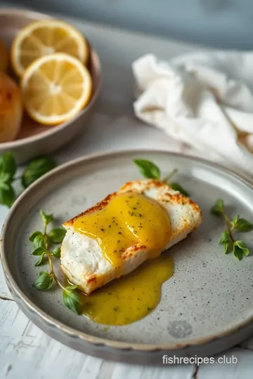 Pan Fried Cod with Citrus Basil Butter presentation