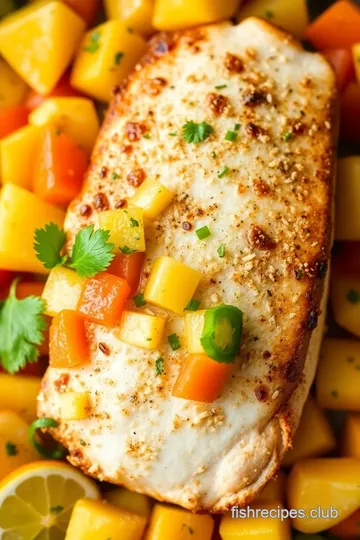 Pan-Seared Cobia with Citrus Salsa presentation