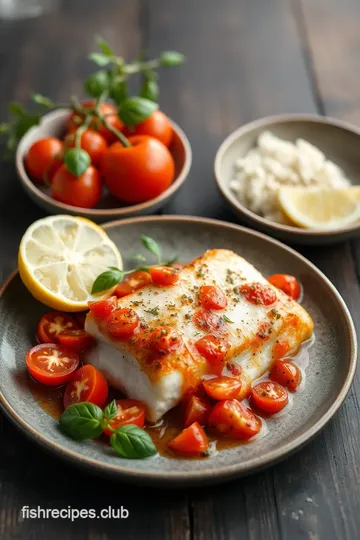 Pan-Seared Cod with Tomato Basil Bliss ingredients