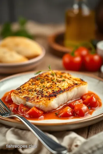 Pan-Seared Cod with Tomato Basil Bliss presentation