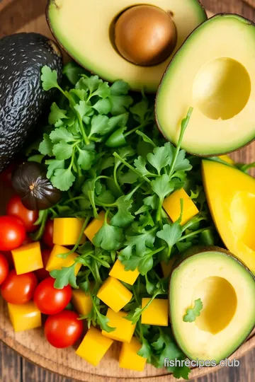 Quick Arugula Mango Salad with Avocado ingredients