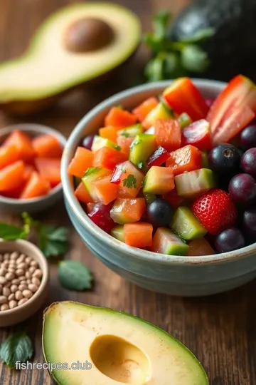 Quick Avocado Salsa with Fresh Fruits ingredients