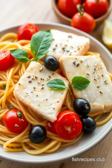 Mediterranean Fish Pasta presentation