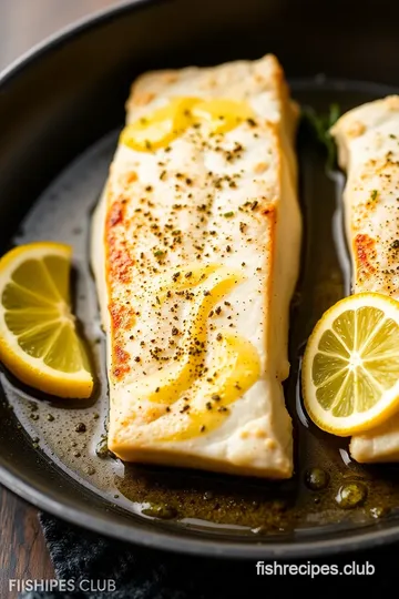 Pan-Seared Cod Fish Fillet with Lemon Butter Sauce presentation