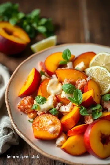 Quick Peach Salad with Honey Lime Dressing presentation