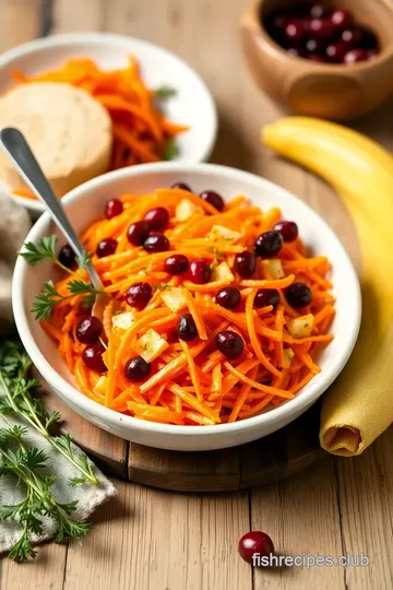 Quick Shredded Carrot Salad with Cranberries presentation