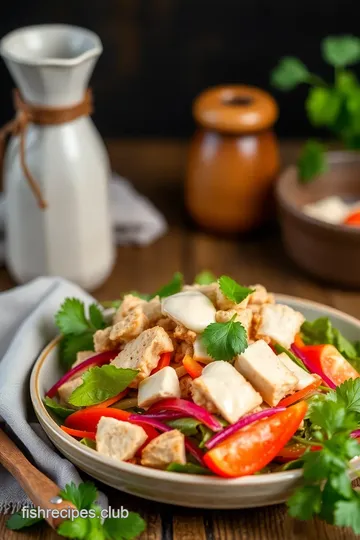 Quick Thai Chicken Salad with Creamy Dressing presentation