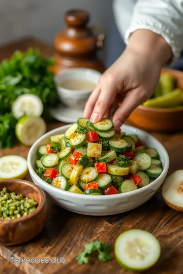 Crisp Cucumber Zesty Salad presentation