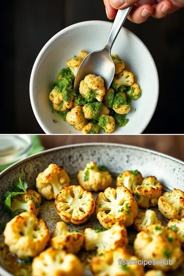 Roasted Cauliflower with Parmesan Pesto steps