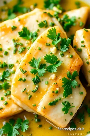 Fish in Parsley Sauce presentation