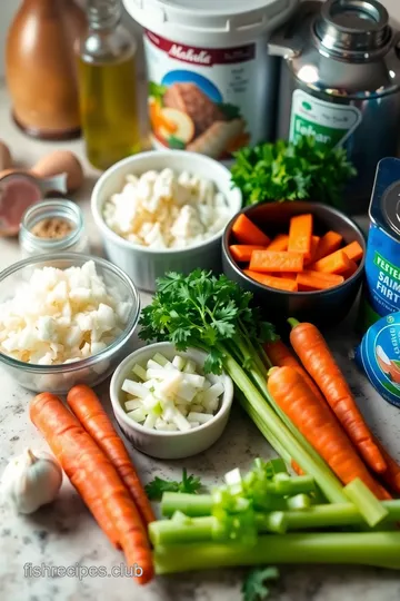 Savory Salmon Fish Soup with Fresh Herbs ingredients