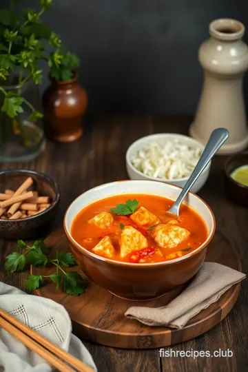 Simmered Thai Red Curry Noodle Soup presentation