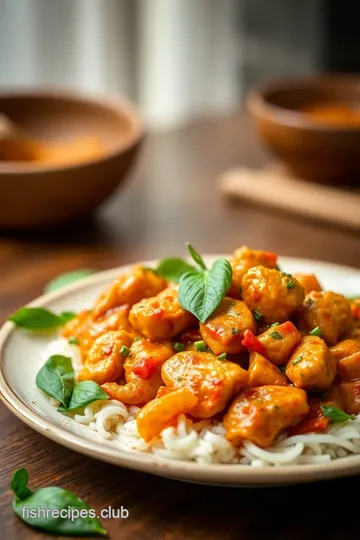 Stir-Fried Chicken with Spicy Basil presentation