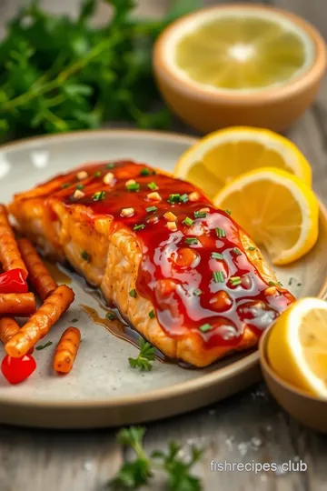 Easy Air Fryer Salmon with Sweet Savory Glaze presentation