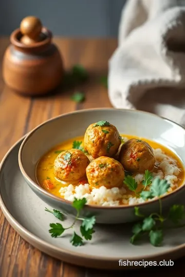 Thai Chicken Meatball Khao Soi Delight presentation