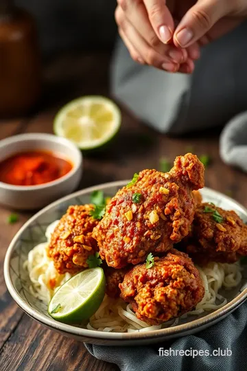 Thai Crispy Fried Chicken presentation