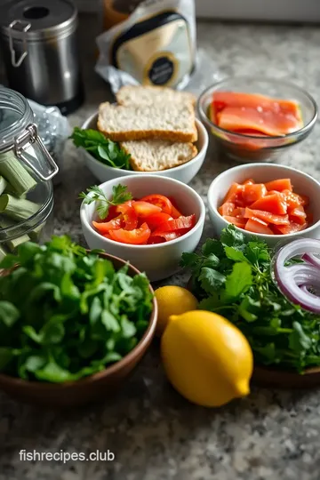 The Ultimate Smoked Fish Sandwich ingredients